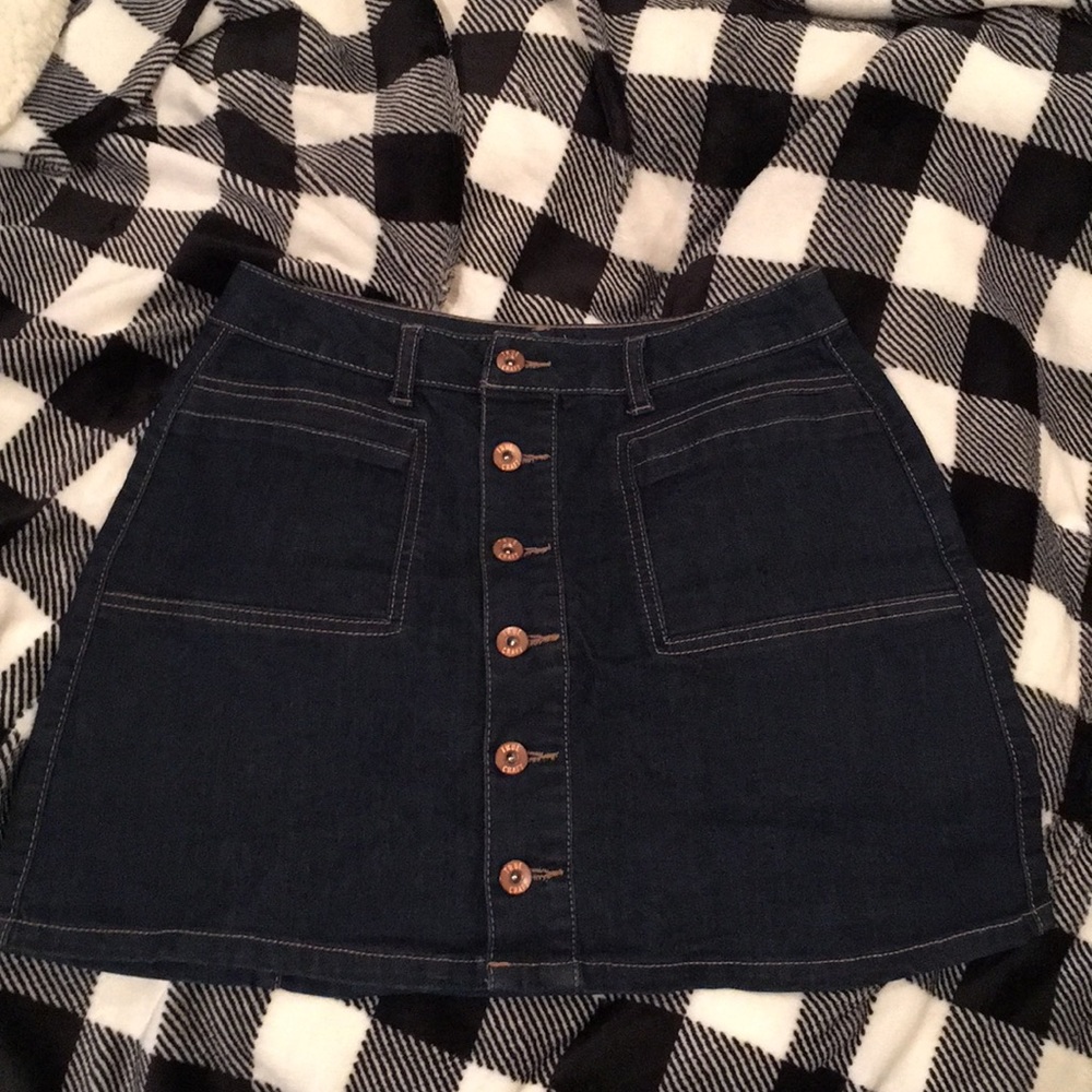 Denim Button Down Skirt